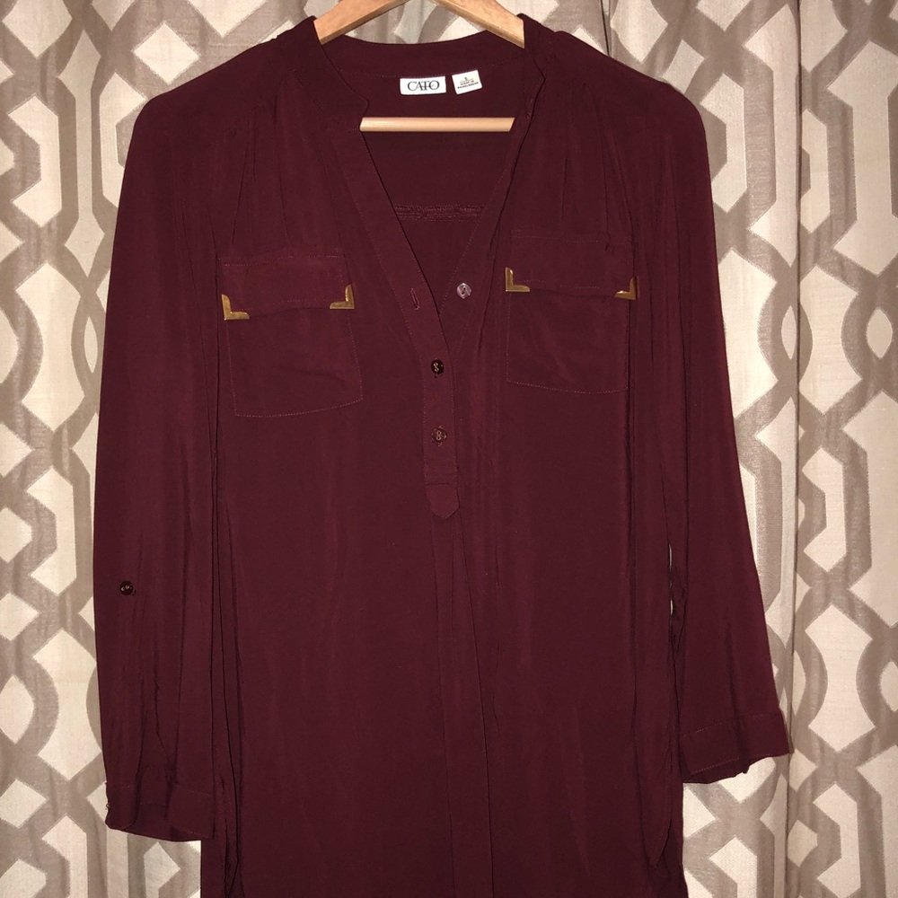 Cato Split Back Tunic Top